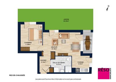 Appartement - 45 m² - 2 pièces