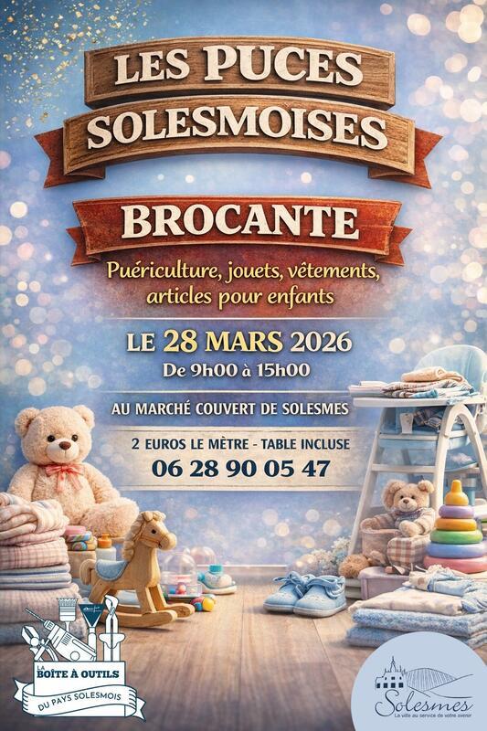 Les puces solesmoises - brocante puériculture - jouets - vêtements