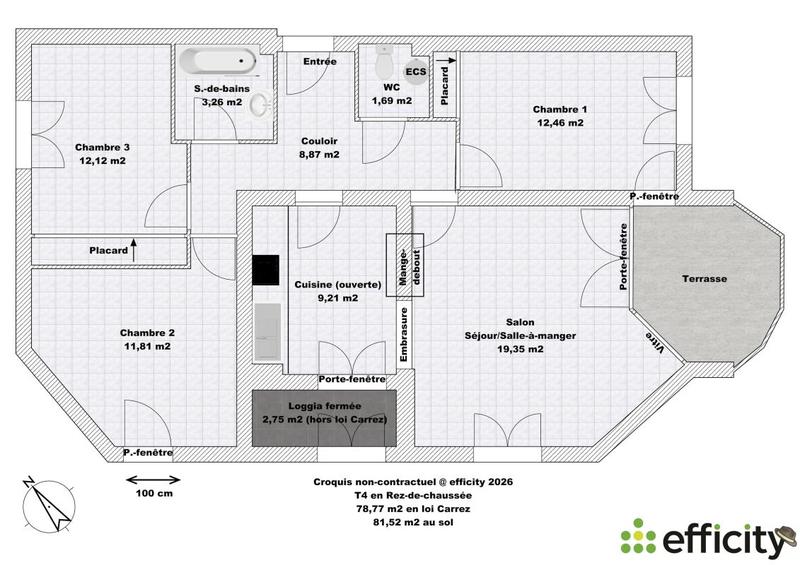 Appartement - 81 m² - 4 pièces