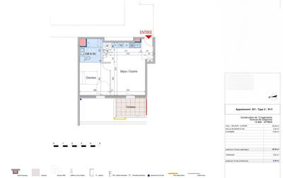 Appartement - 42 m² - 2 pièces
