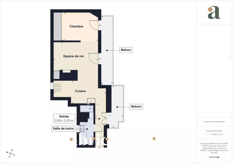 Appartement - 27 m² - 2 pièces