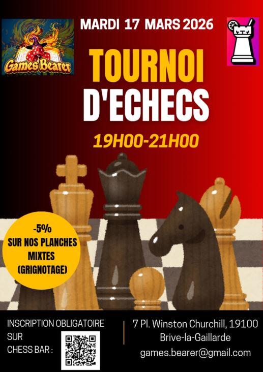Tournoi d'échecs au Bar à jeux Game Bearer
