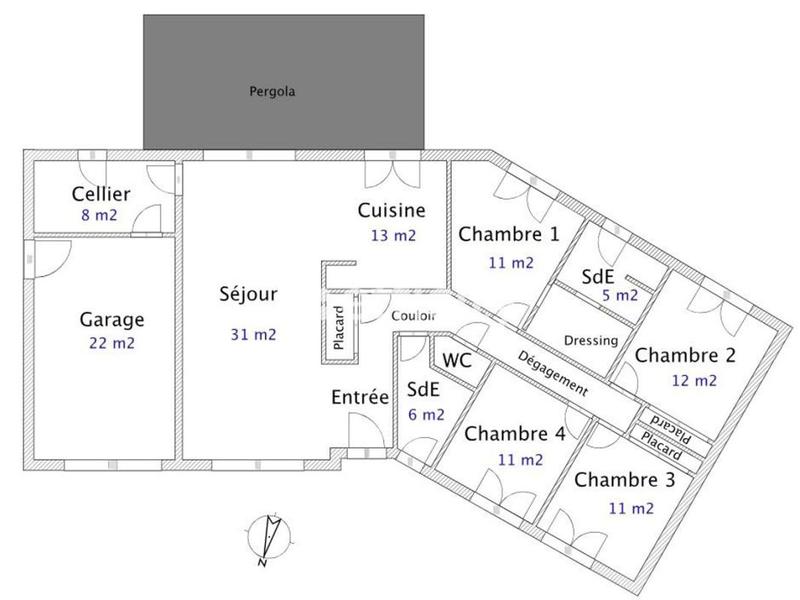 Pavillon - 120 m² - 5 pièces