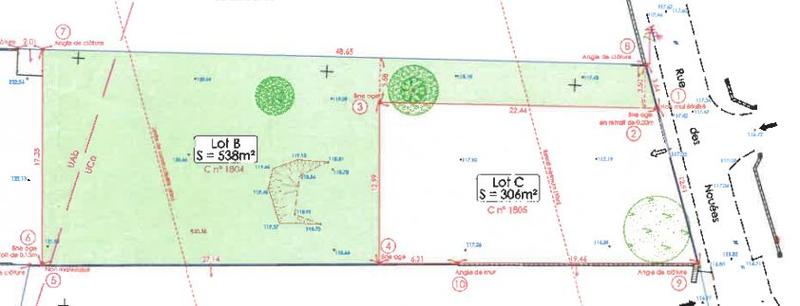 Terrain constructible - 538 m²