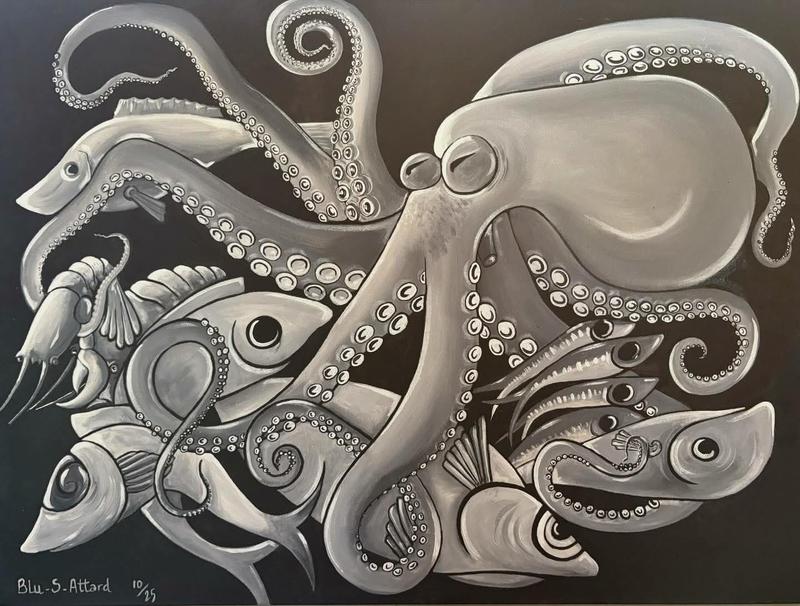 Exposition "Des hommes et du vin" de la terre au verre de l'artiste peintre Blu-S-Attard