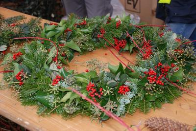 Atelier couronne de Noël