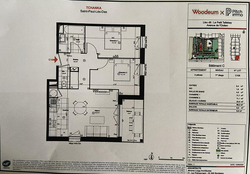 Appartement - 58 m² - 3 pièces