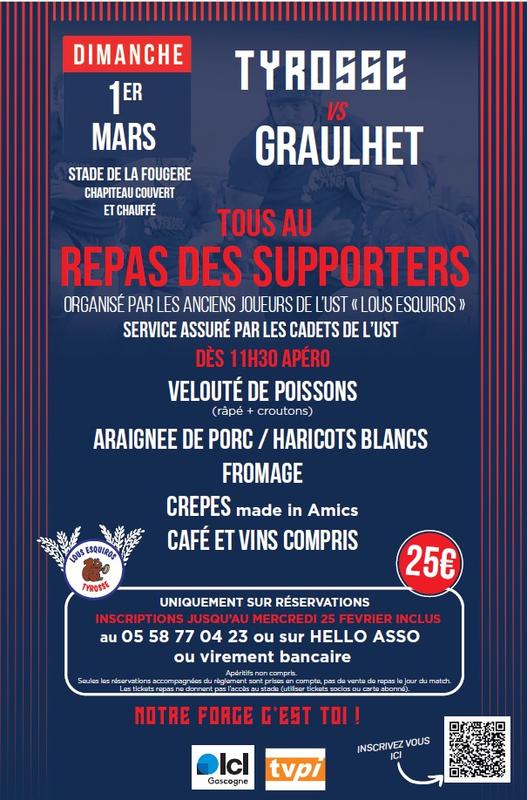 Repas des supporters organisé par les anciens joueurs de l'Ust "Lous Esquiros"