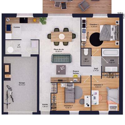 Maison - 82 m² - 5 pièces