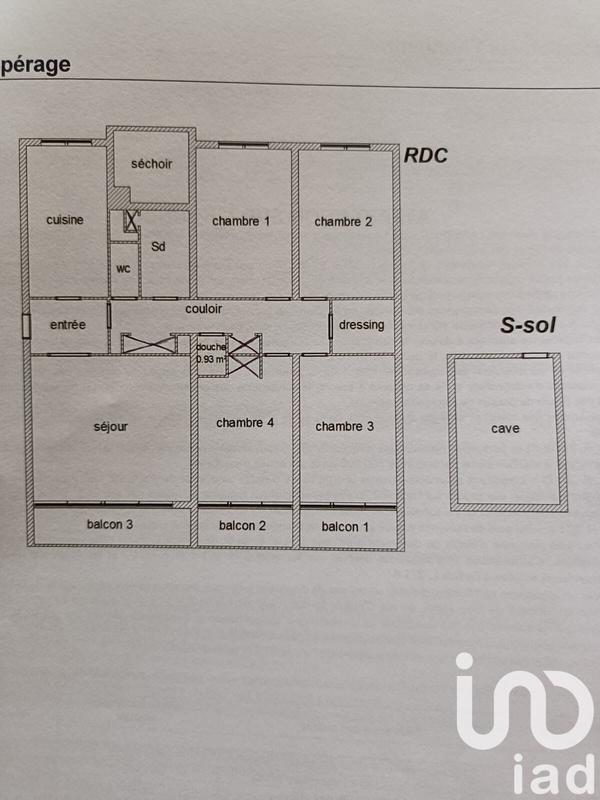 Appartement - 93 m² - 5 pièces