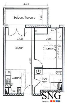 Appartement - 39 m² - 2 pièces