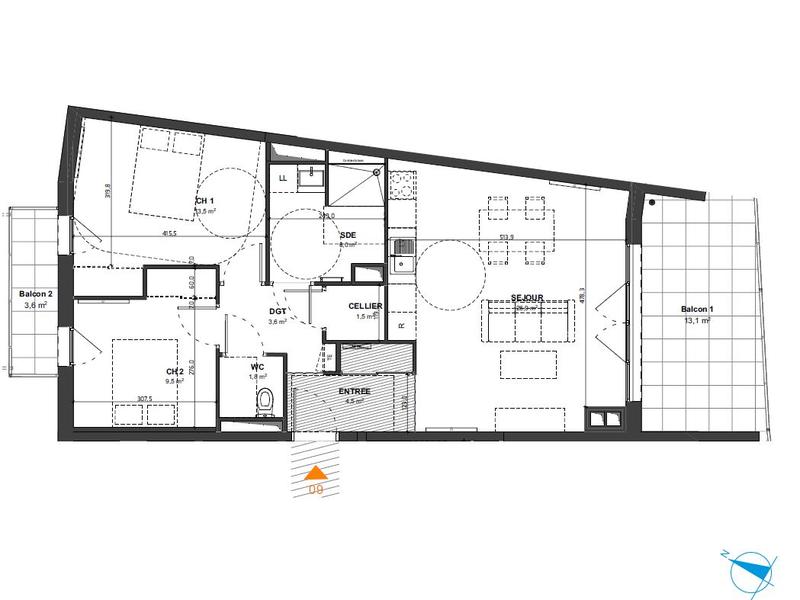 Appartement - 67 m² - 3 pièces