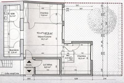 Appartement - 67 m² - 3 pièces