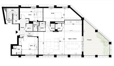 Loft - 125 m² - 4 pièces