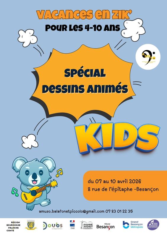 stage vacances en zik ! dessins animés