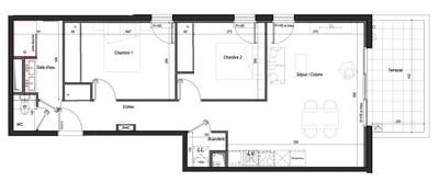 Appartement - 63 m² - 3 pièces