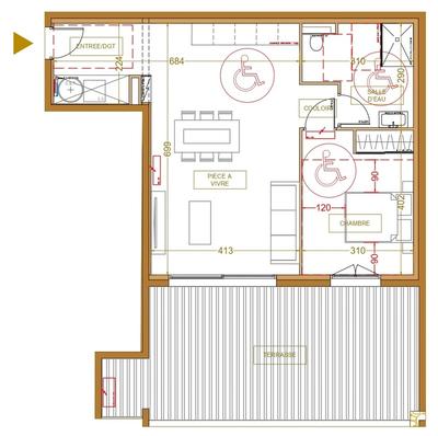 Appartement - 56 m² - 2 pièces