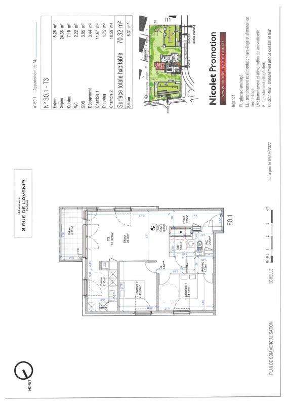 Appartement - 70 m² - 3 pièces