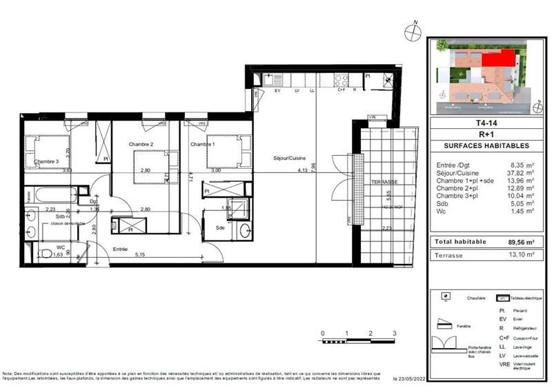 Appartement - 90 m² - 4 pièces