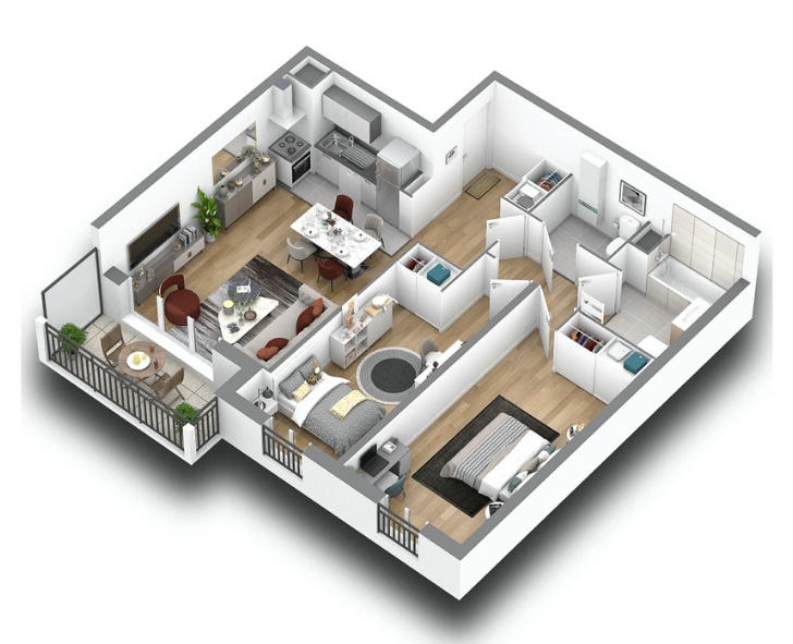 Appartement - 67 m² - 3 pièces