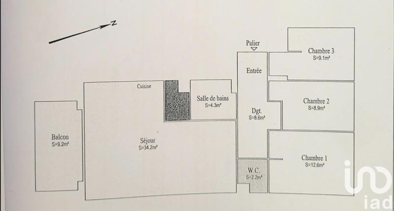 Appartement - 82 m² - 4 pièces