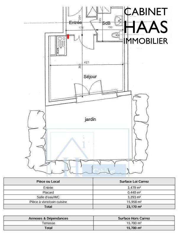 Appartement - 23 m² - 1 pièce