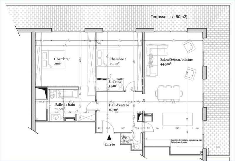 Appartement - 110 m² - 3 pièces
