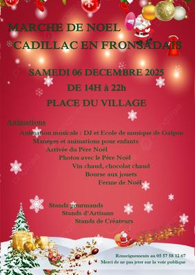 Marché de Noël Cadillac en Fronsadais