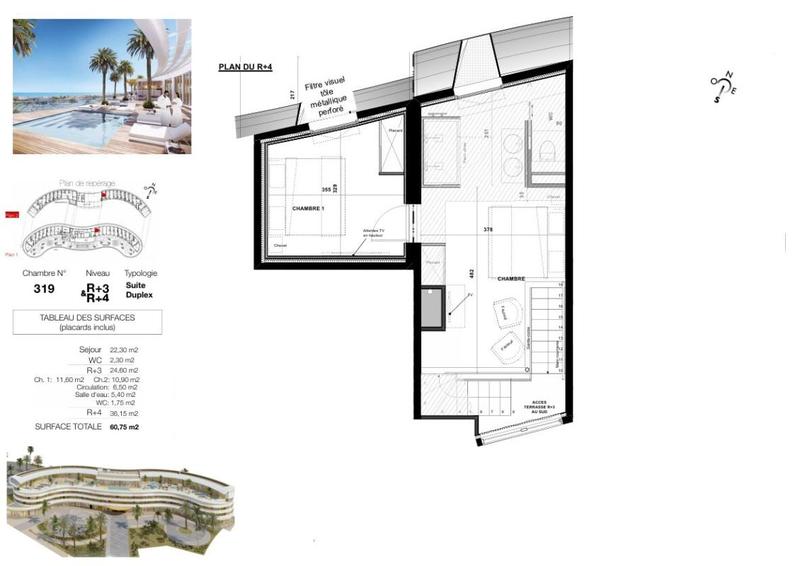 Appartement - 60 m² - 3 pièces