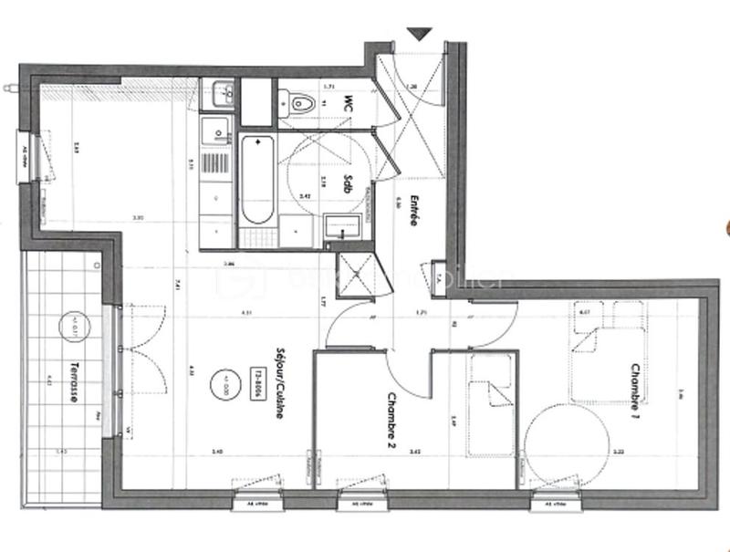Appartement - 61 m² - 3 pièces