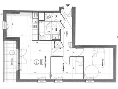 Appartement - 61 m² - 3 pièces