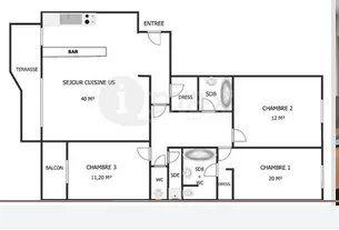Appartement - 98 m² - 4 pièces