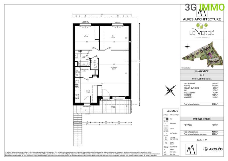 Appartement - 73 m² - 3 pièces