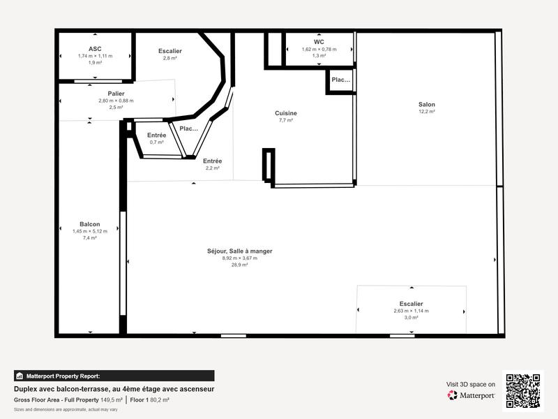 Duplex - 94 m² - 3 pièces