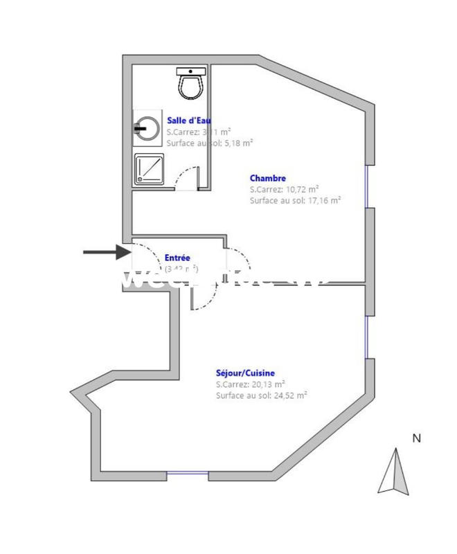 Appartement - 37 m² - 2 pièces