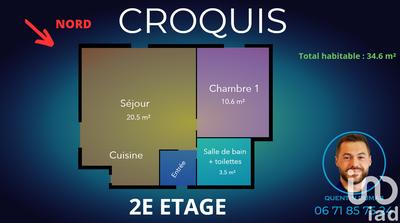 Appartement - 35 m² - 2 pièces