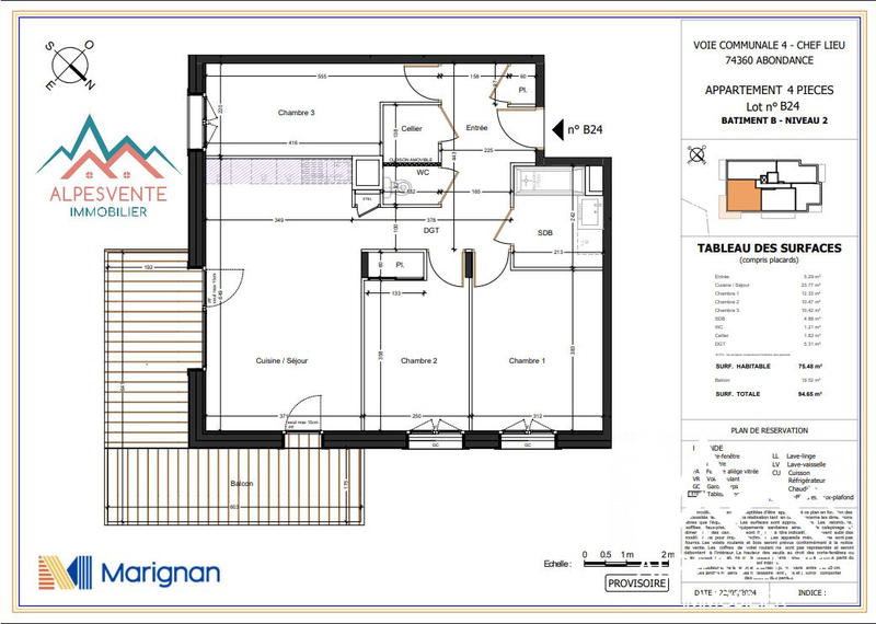 Appartement - 75 m² - 4 pièces