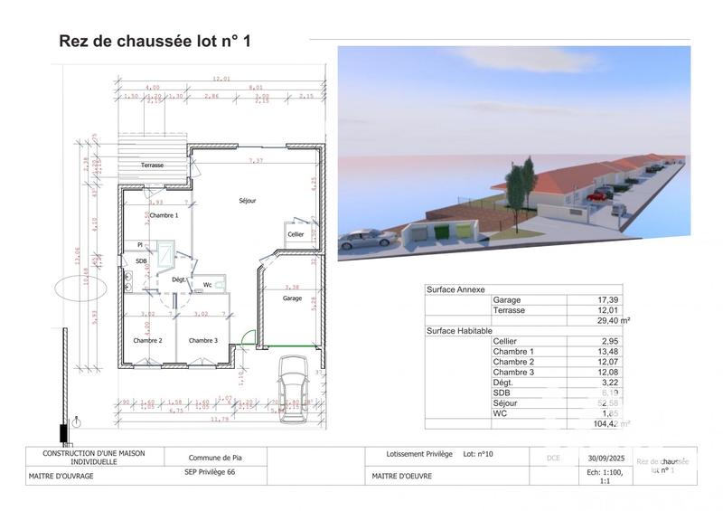 Maison - 105 m² - 4 pièces