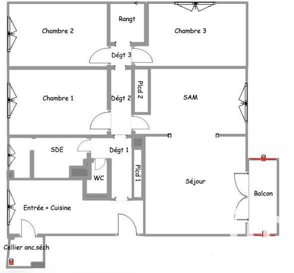 Appartement - 78 m² - 5 pièces