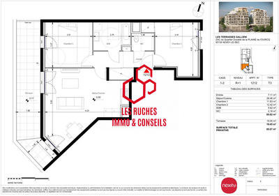 Appartement - 66 m² - 3 pièces