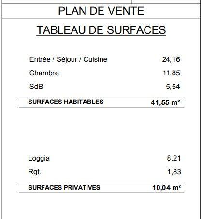 Appartement - 41 m² - 2 pièces