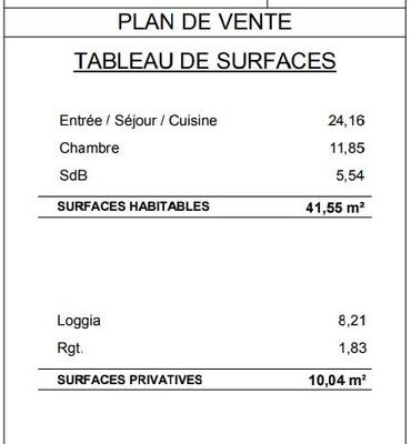 Appartement - 41 m² - 2 pièces