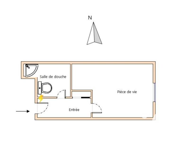 Studio - 18 m² - 1 pièce