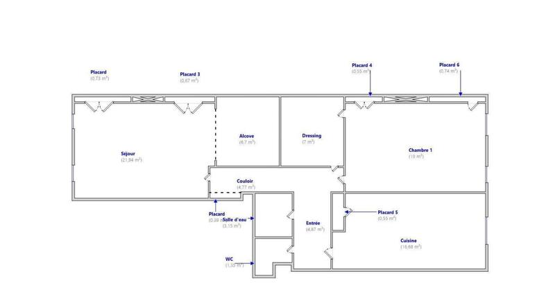 Appartement - 89 m² - 2 pièces
