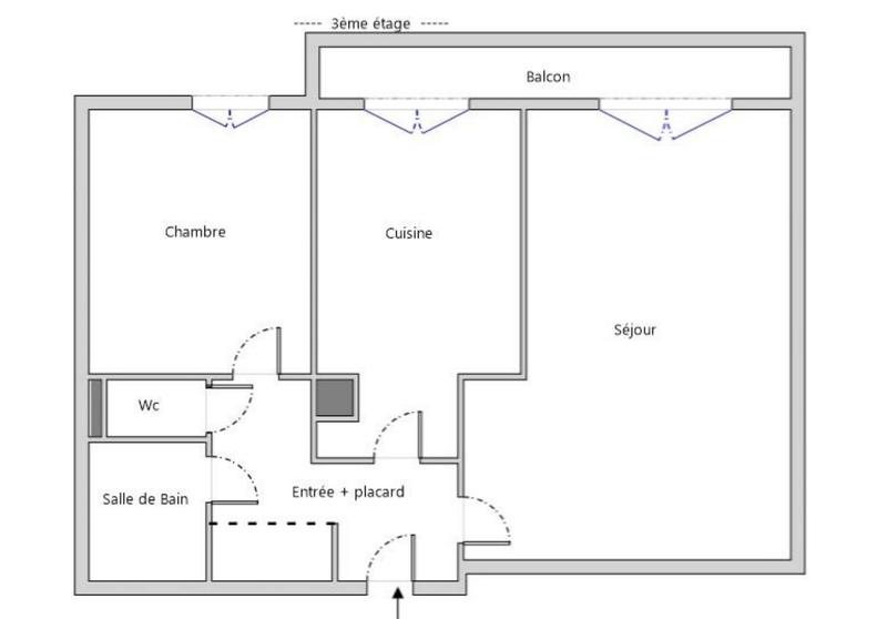 Appartement - 46 m² - 2 pièces