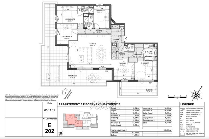 Appartement - 134 m² - 5 pièces
