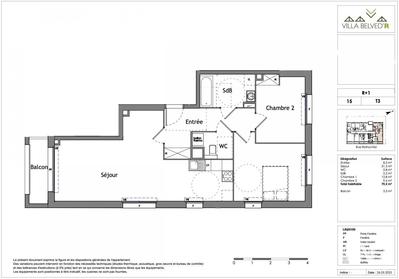 Appartement - 70 m² - 3 pièces