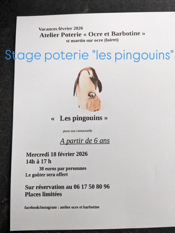 Atelier Ocre et Barbotine : "Les Pingouins"
