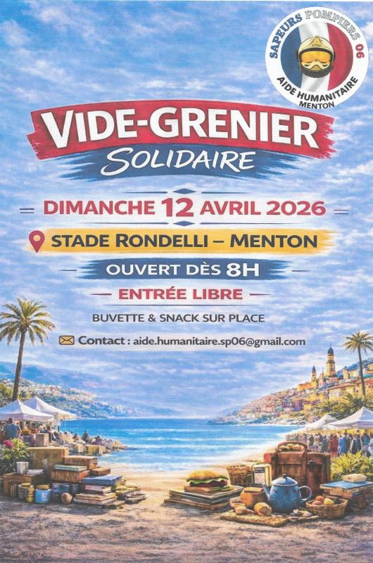 Vide greniers aide humanitaire sapeurs pompiers 06 menton