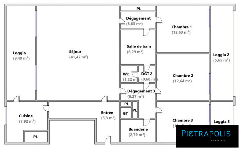 Appartement - 114 m² - 4 pièces